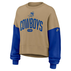 Nike Dallas Cowboys Women's Oversized Rewind Pullover Sweatshirt Tan