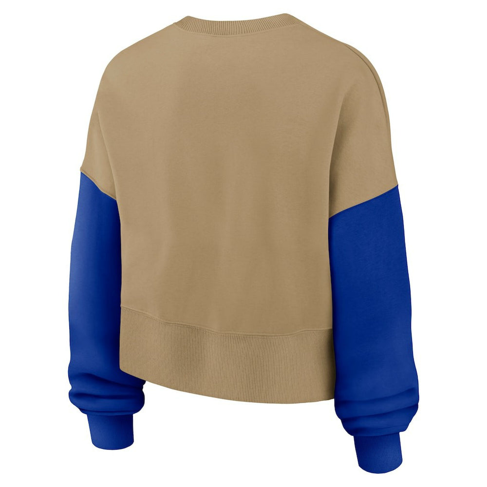 Nike Buffalo Bills Women's Oversized Rewind Pullover Sweatshirt Tan