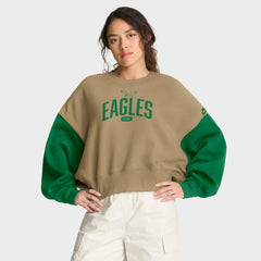 Nike Philadelphia Eagles Women's Oversized Rewind Pullover Sweatshirt Tan