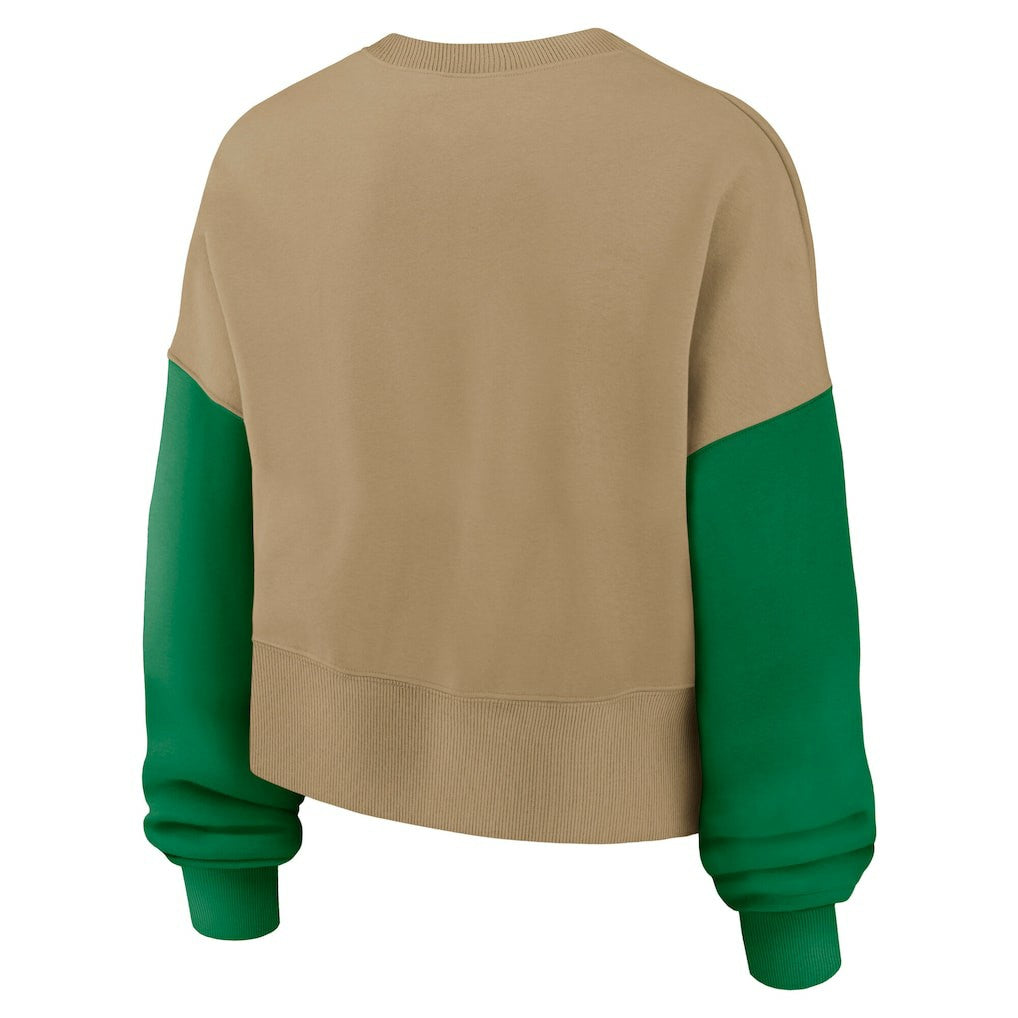 Nike Philadelphia Eagles Women's Oversized Rewind Pullover Sweatshirt Tan