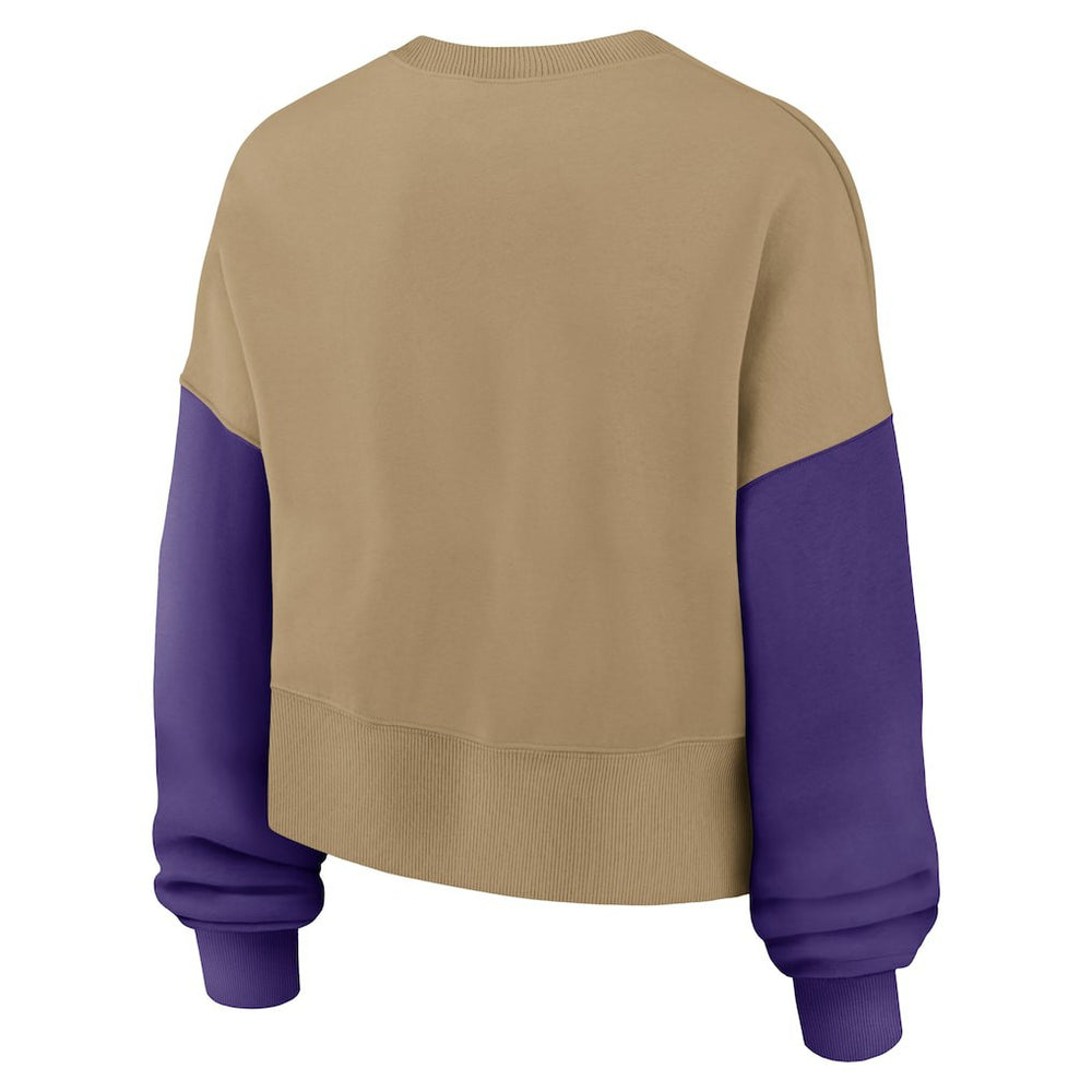 Nike Minnesota Vikings Women's Oversized Rewind Pullover Sweatshirt Tan