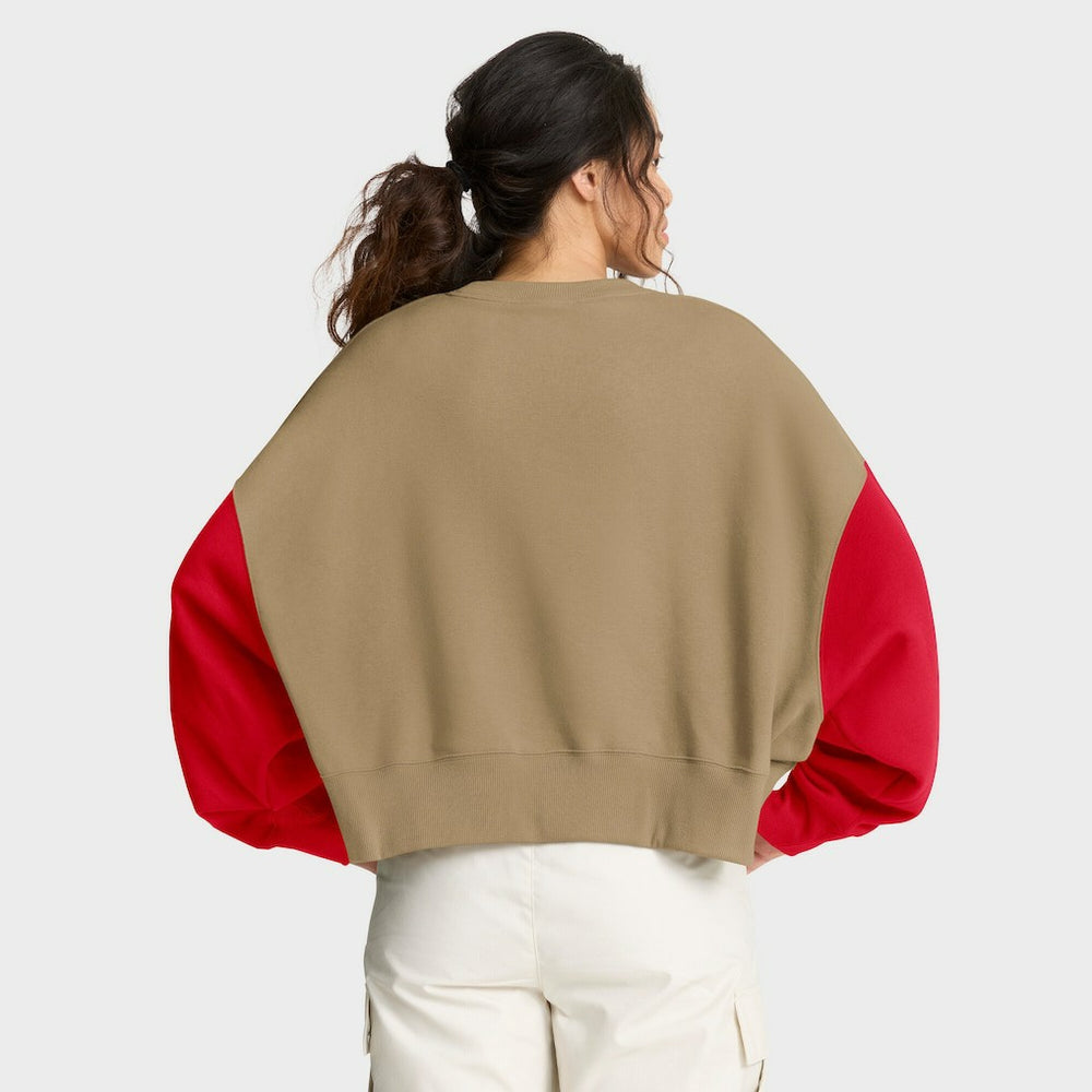 Nike Kansas City Chiefs Women's Oversized Rewind Pullover Sweatshirt Tan