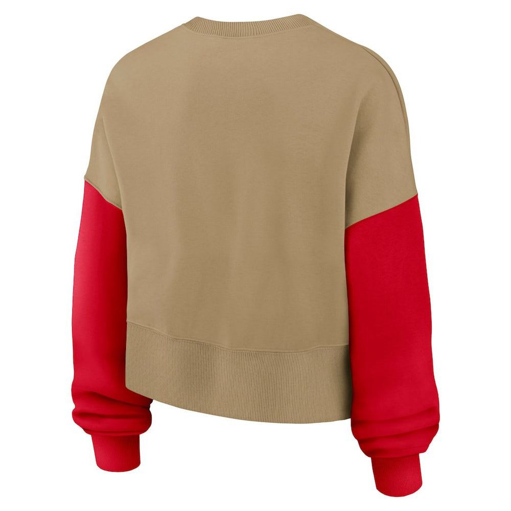Nike Kansas City Chiefs Women's Oversized Rewind Pullover Sweatshirt Tan
