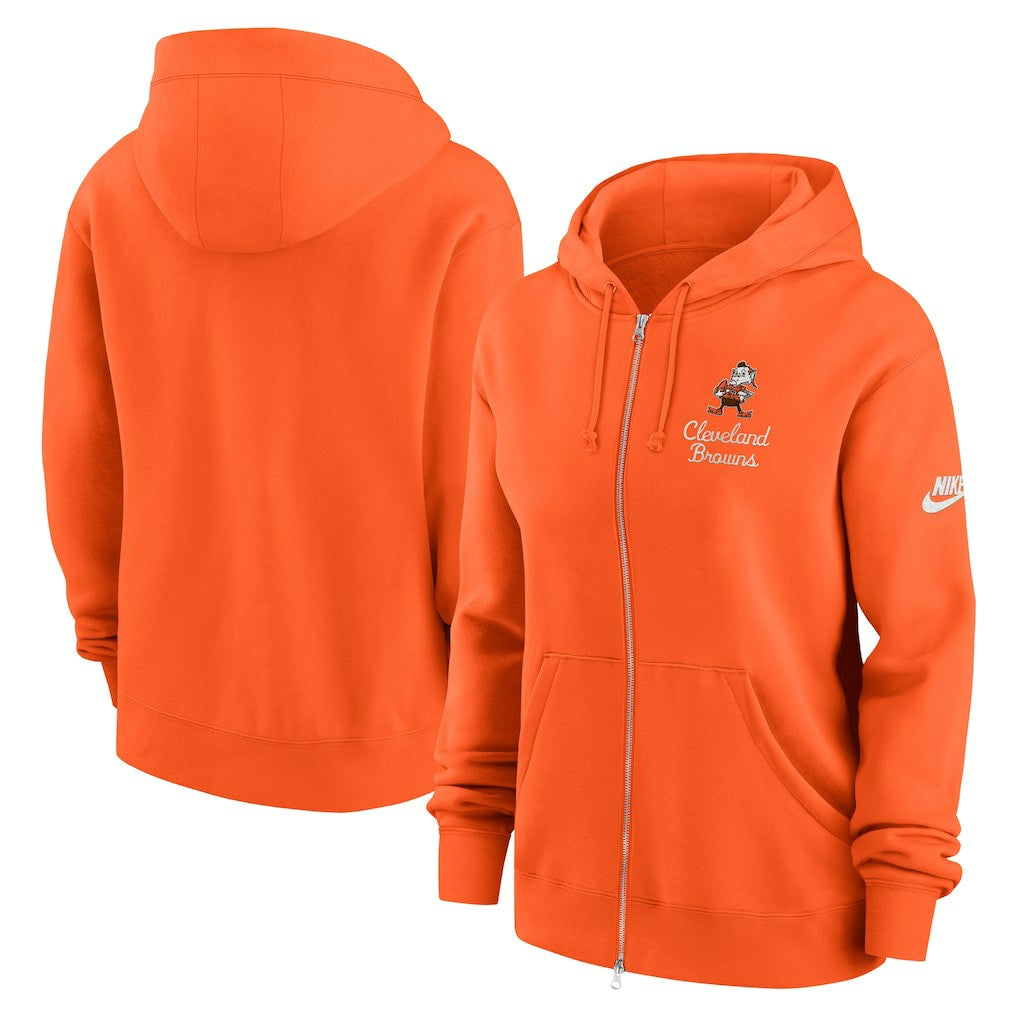 Nike Cleveland Browns Women's Phoenix Rewind Full-Zip Hoodie Orange
