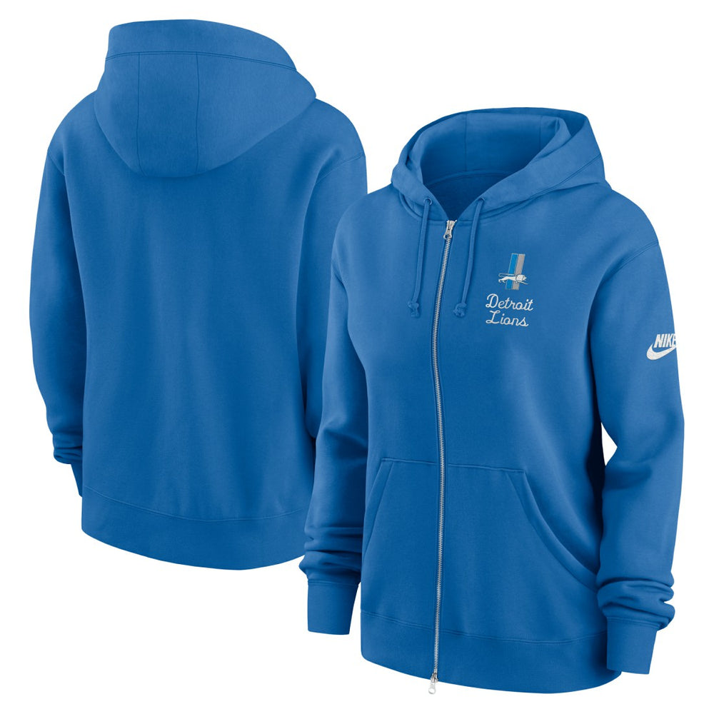 Nike Detroit Lions Women's Phoenix Rewind Full-Zip Hoodie Blue