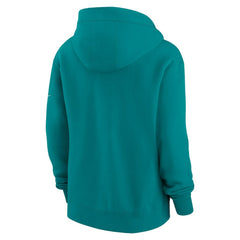 Nike Miami Dolphins Women's Phoenix Rewind Full-Zip Hoodie Aqua
