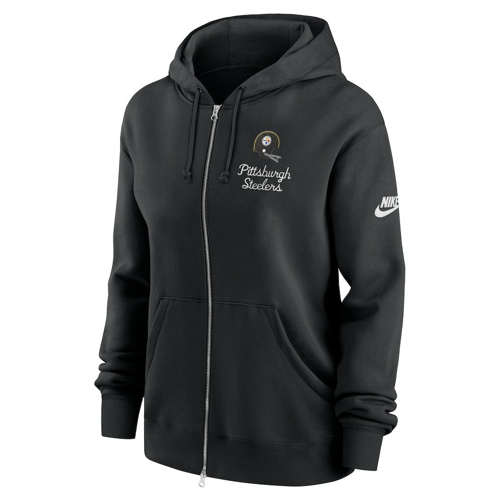 Nike Pittsburgh Steelers Women's Phoenix Rewind Full-Zip Hoodie Black