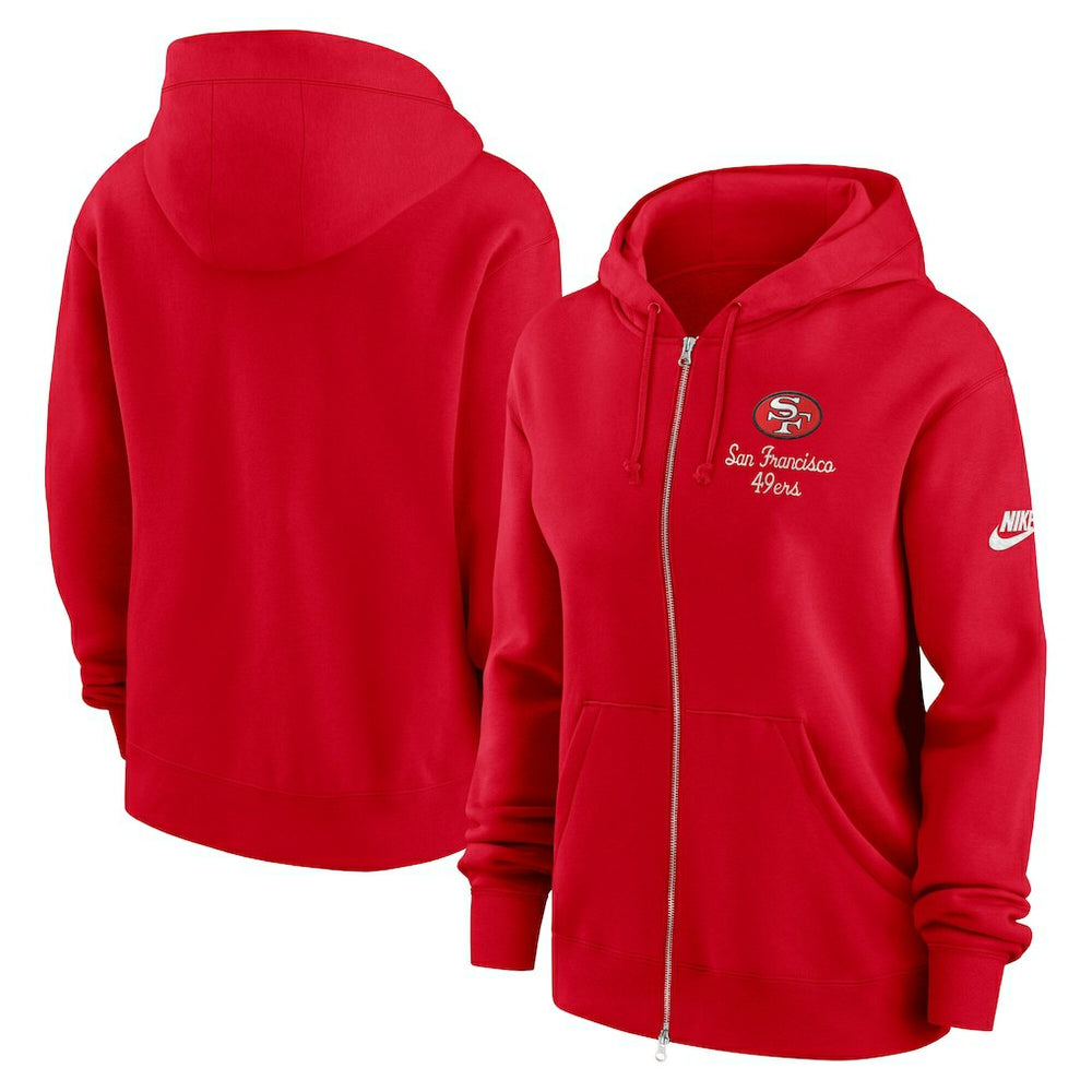 Nike San Francisco 49ers Women's Phoenix Rewind Full-Zip Hoodie Scarlet