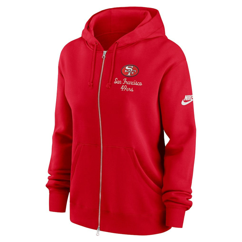 Nike San Francisco 49ers Women's Phoenix Rewind Full-Zip Hoodie Scarlet