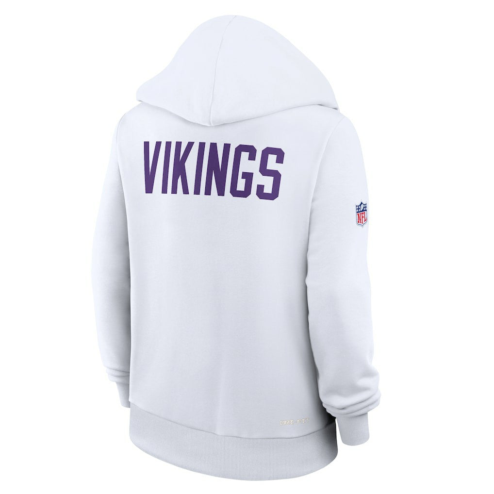 Nike Minnesota Vikings Women's Alternate Logo Sideline Standard Issue Dri-FIT Hoodie White