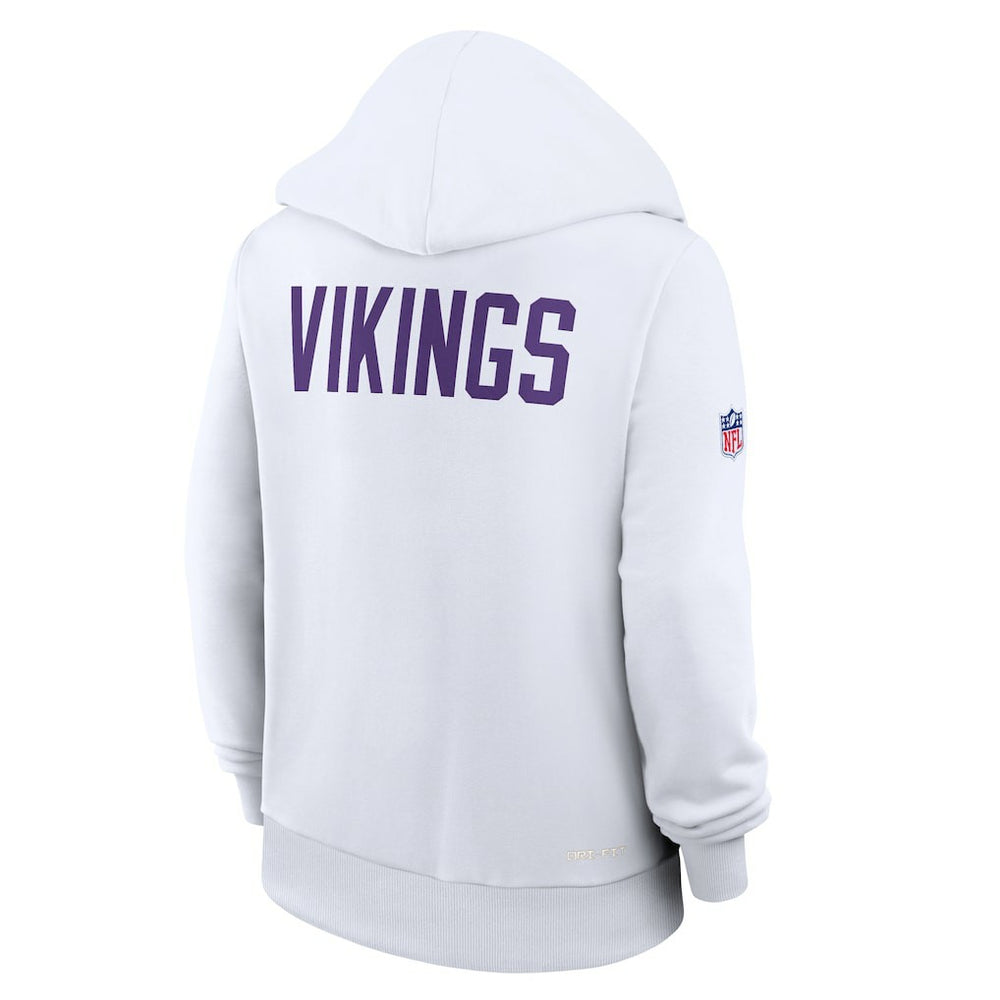 Nike Minnesota Vikings Women's Alternate Logo Sideline Standard Issue Dri-FIT Hoodie White