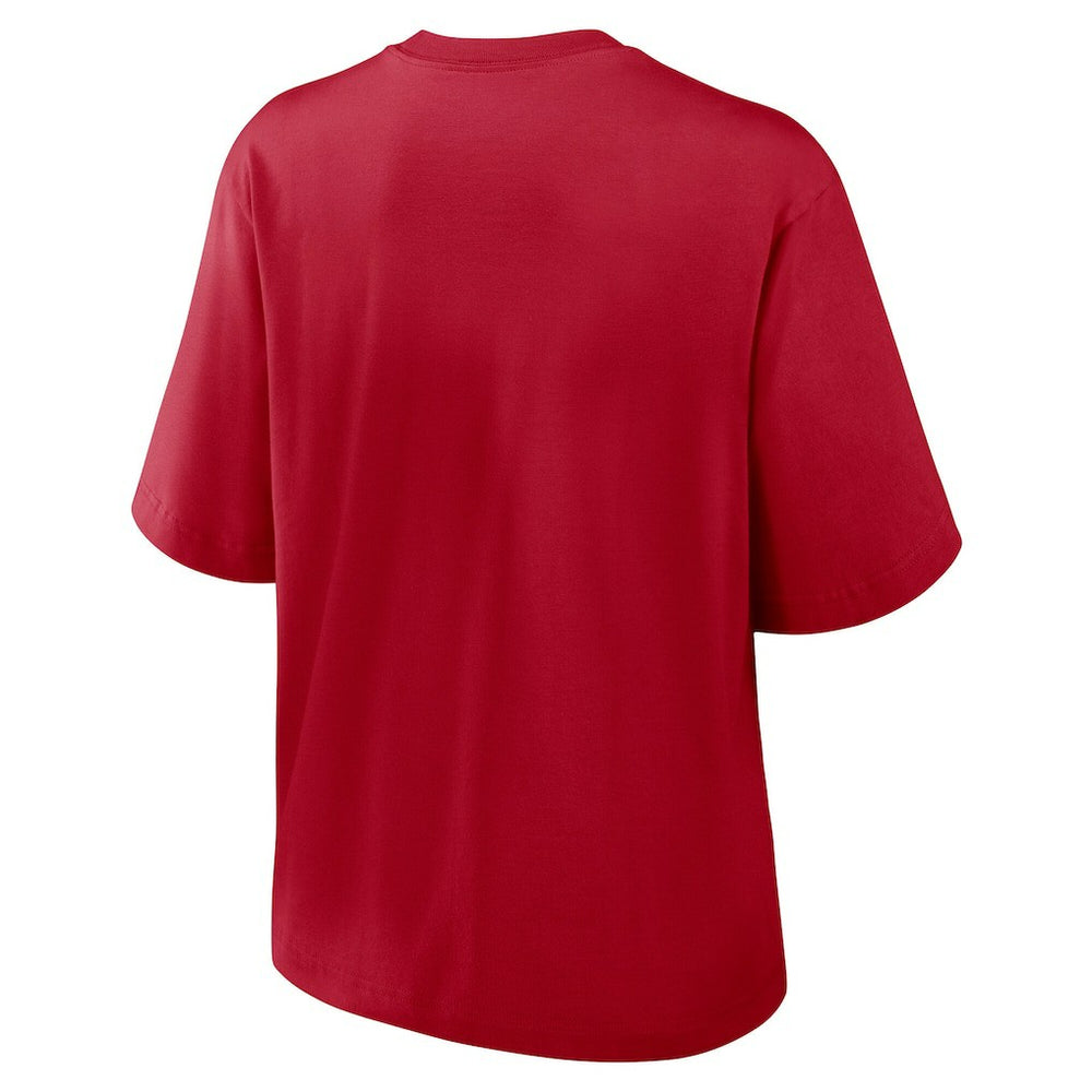 Nike San Francisco 49ers Women's Essential Script Relaxed Boxy T-Shirt Scarlet
