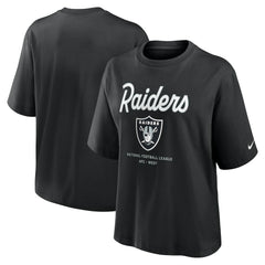 Nike Las Vegas Raiders Women's Essential Script Relaxed Boxy T-Shirt Black