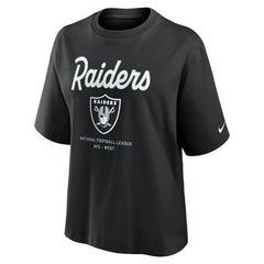 Nike Las Vegas Raiders Women's Essential Script Relaxed Boxy T-Shirt Black
