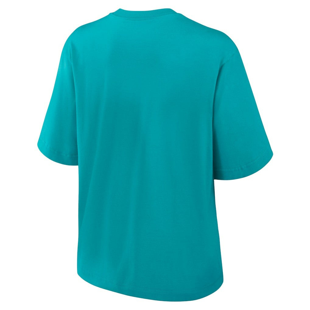 Nike Miami Dolphins Women's Essential Script Relaxed Boxy T-Shirt Aqua
