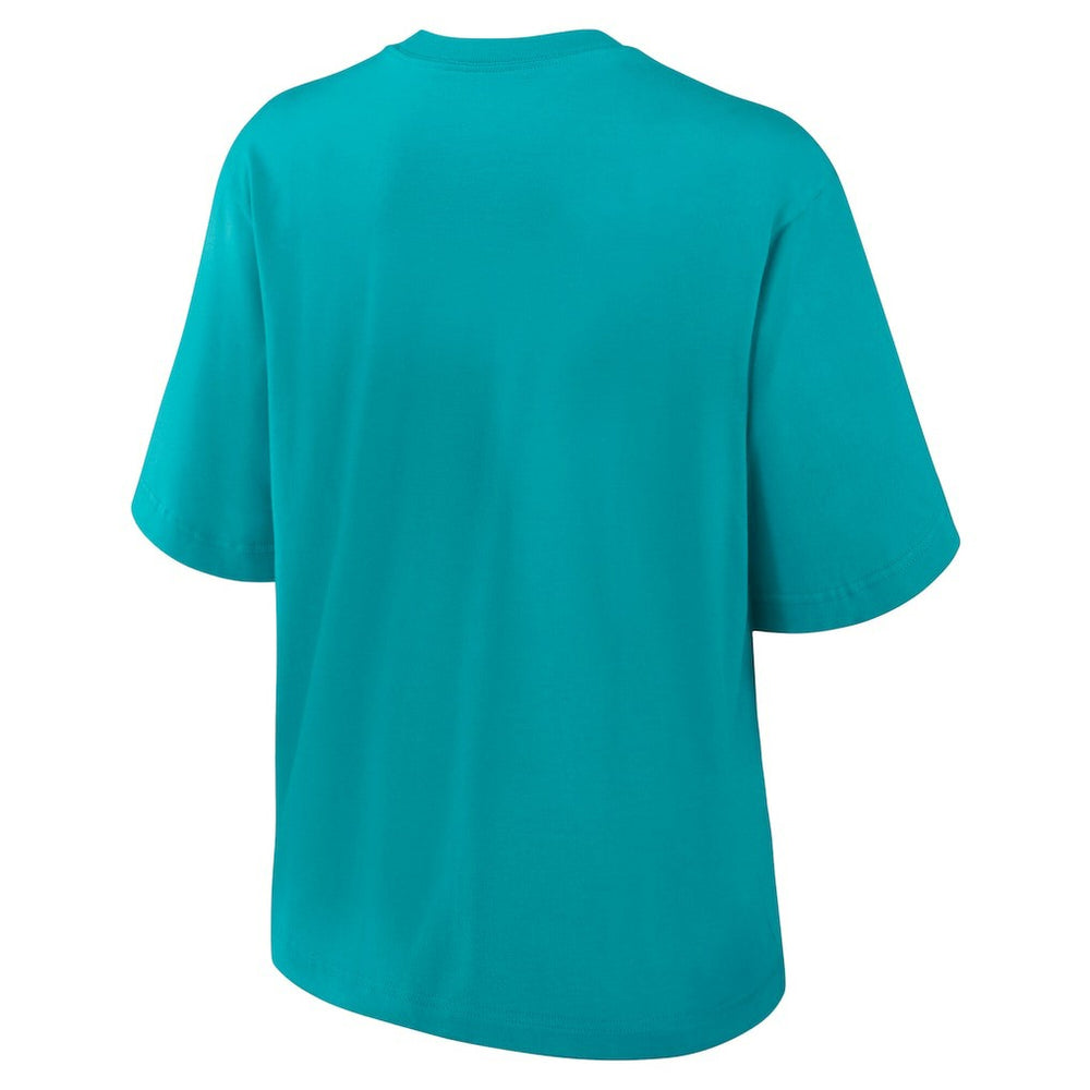 Nike Miami Dolphins Women's Essential Script Relaxed Boxy T-Shirt Aqua