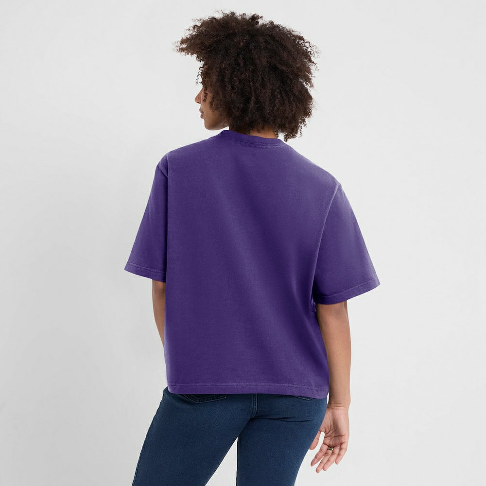 Nike Minnesota Vikings Women's Essential Script Relaxed Boxy T-Shirt Purple
