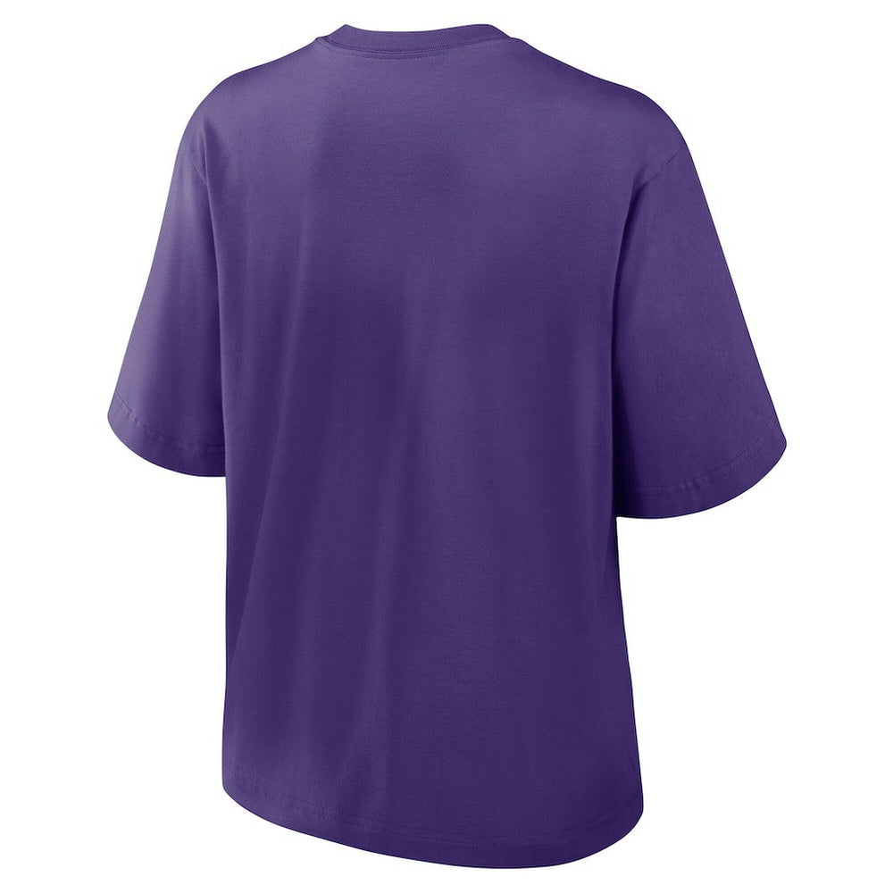 Nike Minnesota Vikings Women's Essential Script Relaxed Boxy T-Shirt Purple