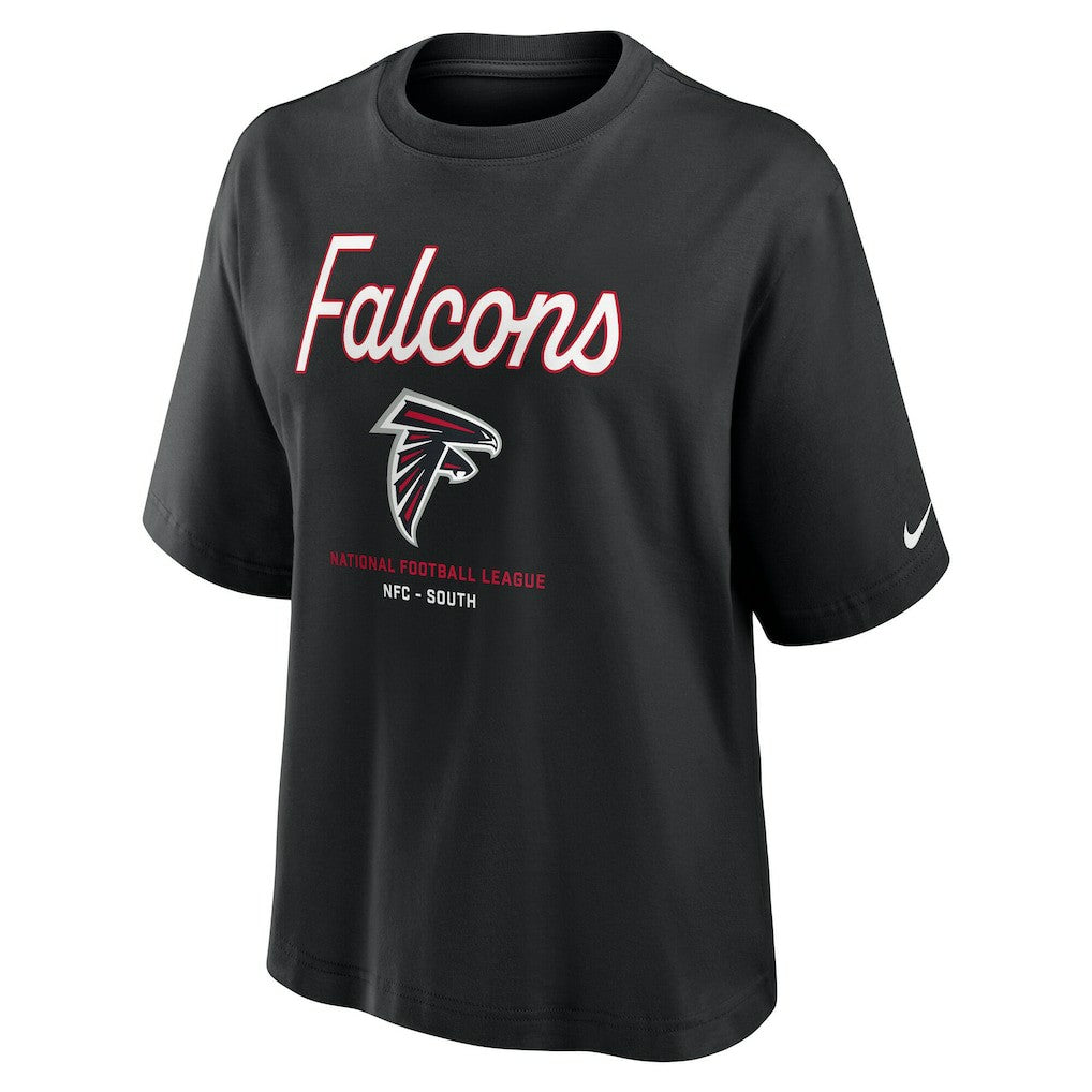 Nike Atlanta Falcons Women's Essential Script Relaxed Boxy T-Shirt Black