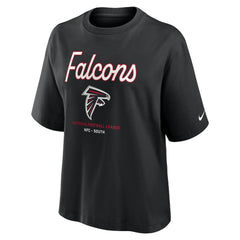 Nike Atlanta Falcons Women's Essential Script Relaxed Boxy T-Shirt Black