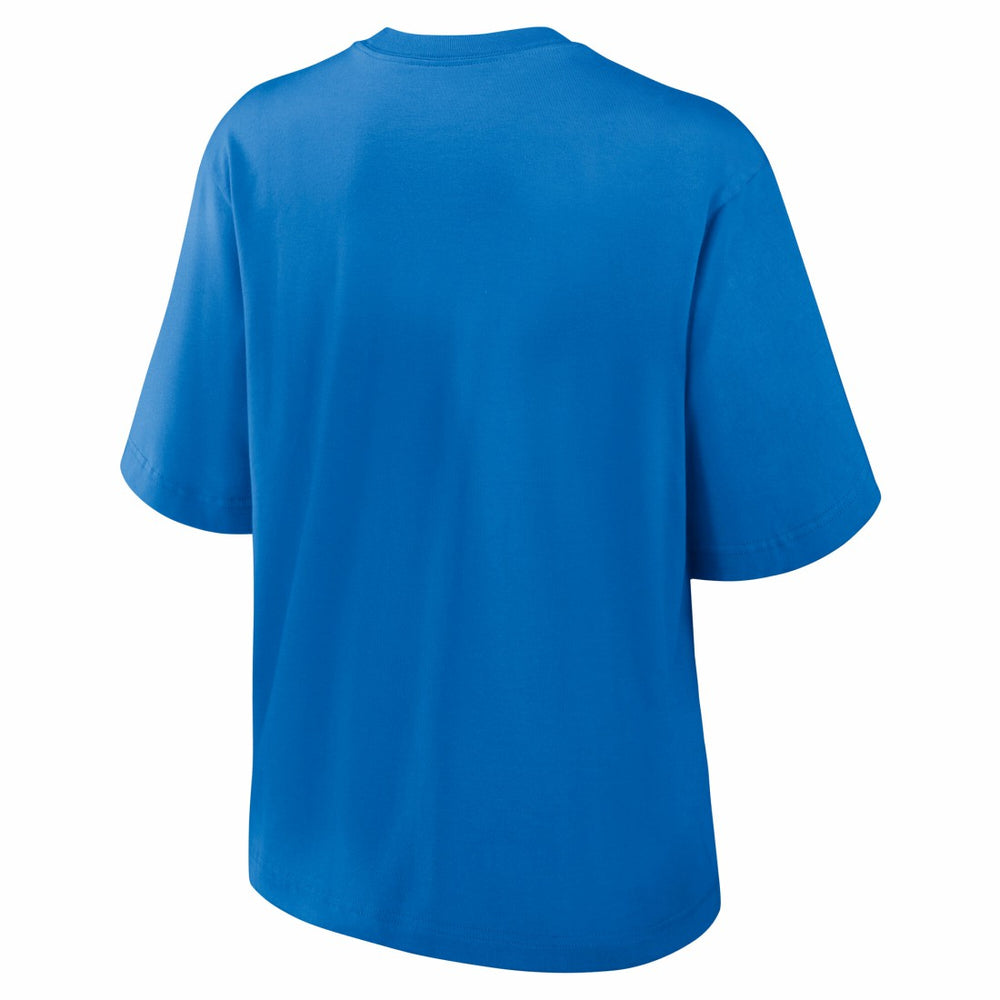 Nike Detroit Lions Women's Essential Script Relaxed Boxy T-Shirt Blue