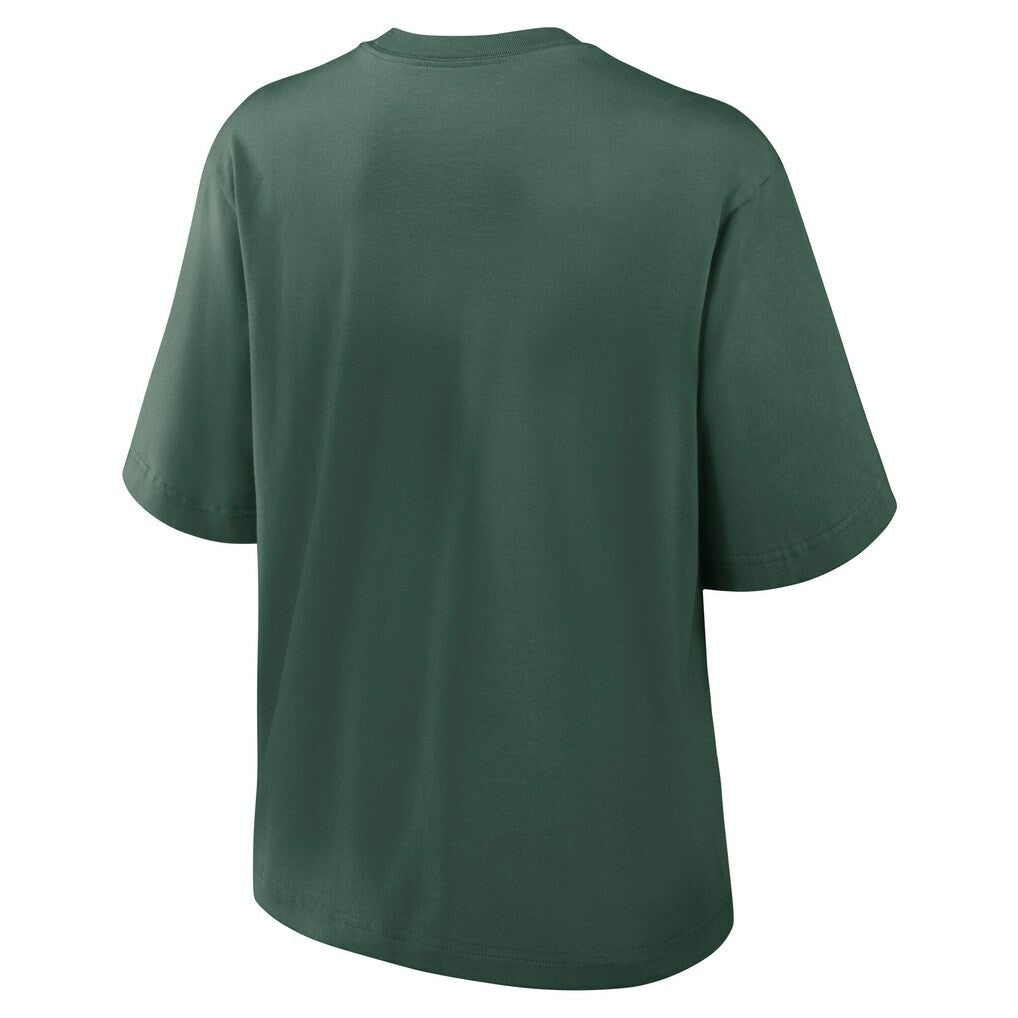 Nike Green Bay Packers Women's Essential Script Relaxed Boxy T-Shirt Green