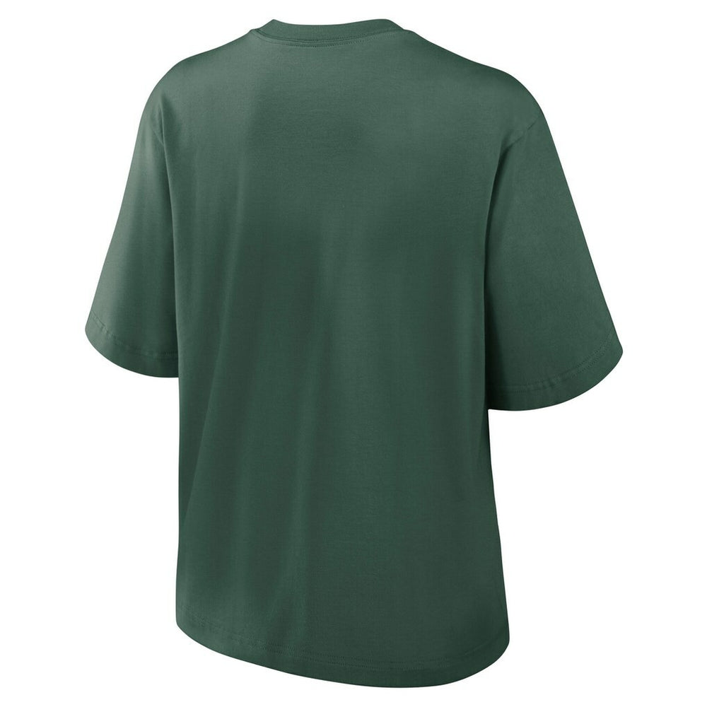 Nike Green Bay Packers Women's Essential Script Relaxed Boxy T-Shirt Green