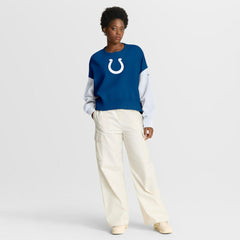Nike Indianapolis Colts Women's Oversized Color-Block Pullover Sweatshirt Royal