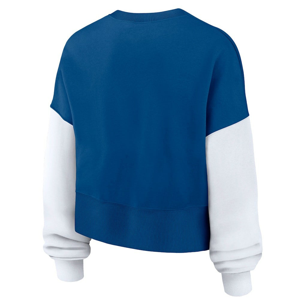 Nike Indianapolis Colts Women's Oversized Color-Block Pullover Sweatshirt Royal
