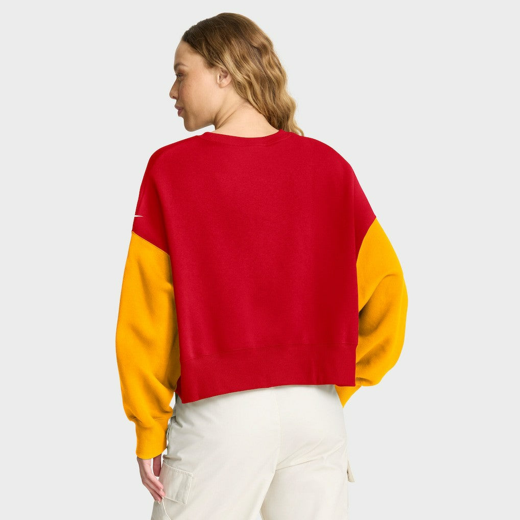 Nike Kansas City Chiefs Women's Oversized Color-Block Pullover Sweatshirt Red