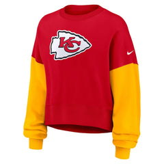 Nike Kansas City Chiefs Women's Oversized Color-Block Pullover Sweatshirt Red