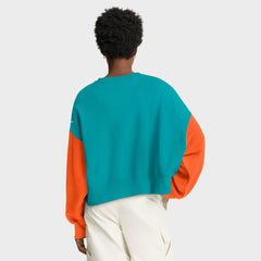 Nike Miami Dolphins Women's Oversized Color-Block Pullover Sweatshirt Aqua