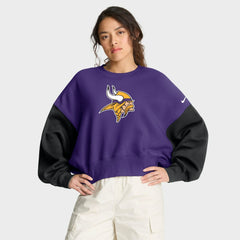 Nike Minnesota Vikings Women's Oversized Color-Block Pullover Sweatshirt Purple