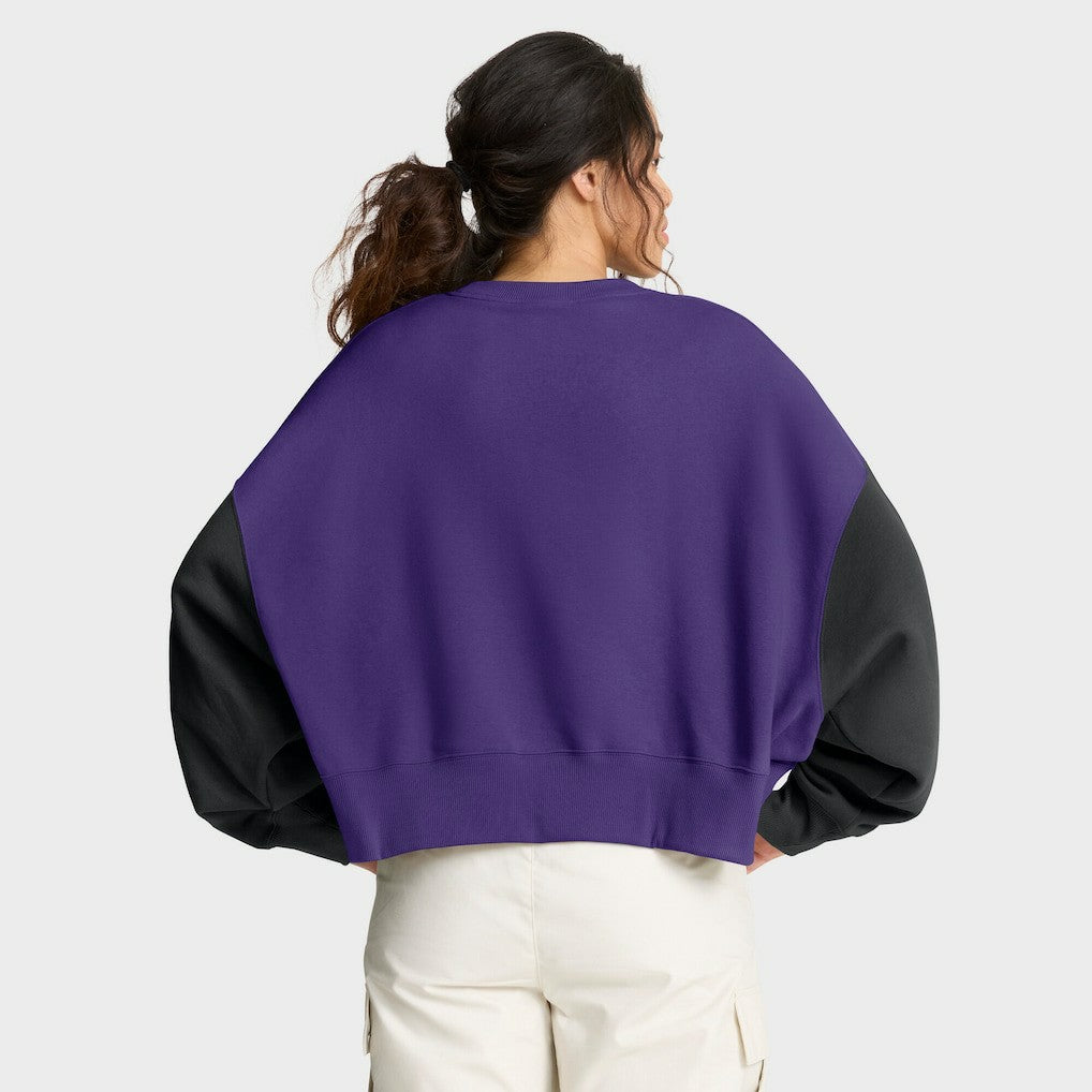 Nike Minnesota Vikings Women's Oversized Color-Block Pullover Sweatshirt Purple