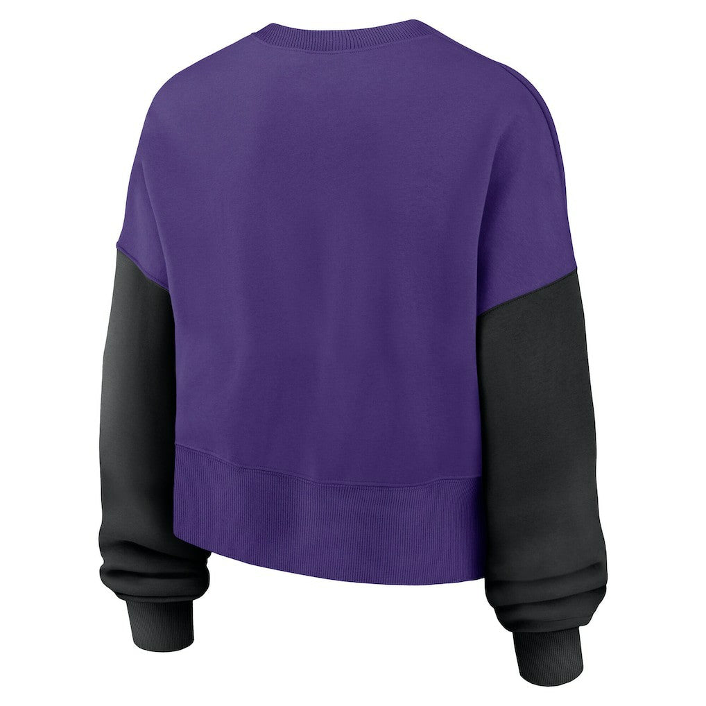 Nike Minnesota Vikings Women's Oversized Color-Block Pullover Sweatshirt Purple