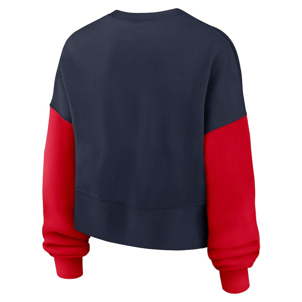 Nike New England Patriots Women's Oversized Color-Block Pullover Sweatshirt Navy