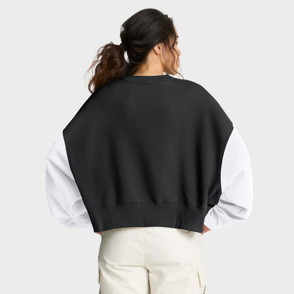 Nike New Orleans Saints Women's Oversized Color-Block Pullover Sweatshirt Black