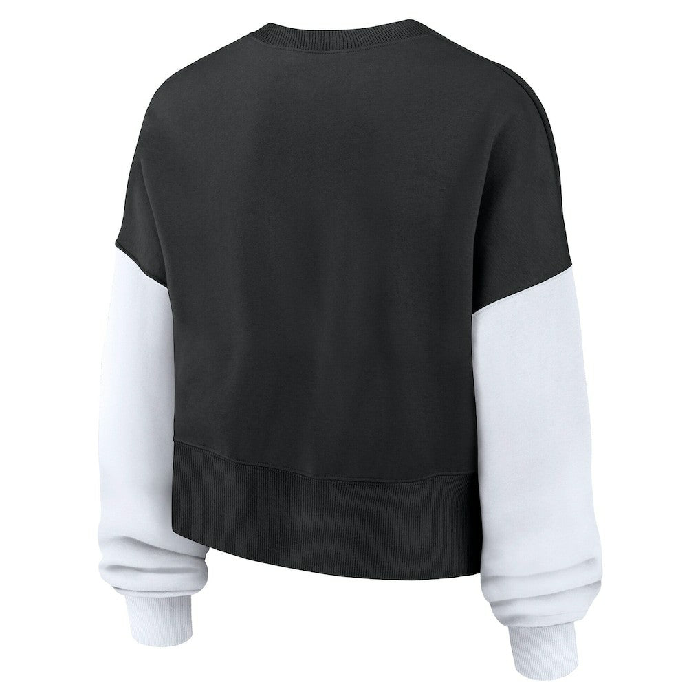 Nike New Orleans Saints Women's Oversized Color-Block Pullover Sweatshirt Black