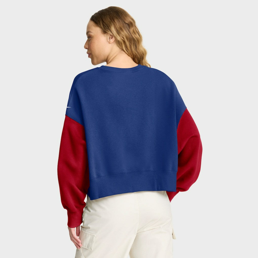 Nike New York Giants Women's Oversized Color-Block Pullover Sweatshirt Royal