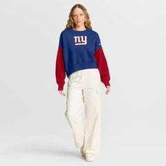Nike New York Giants Women's Oversized Color-Block Pullover Sweatshirt Royal