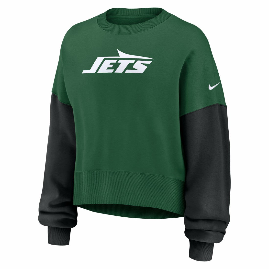 Nike New York Jets Women's Oversized Color-Block Pullover Sweatshirt Green