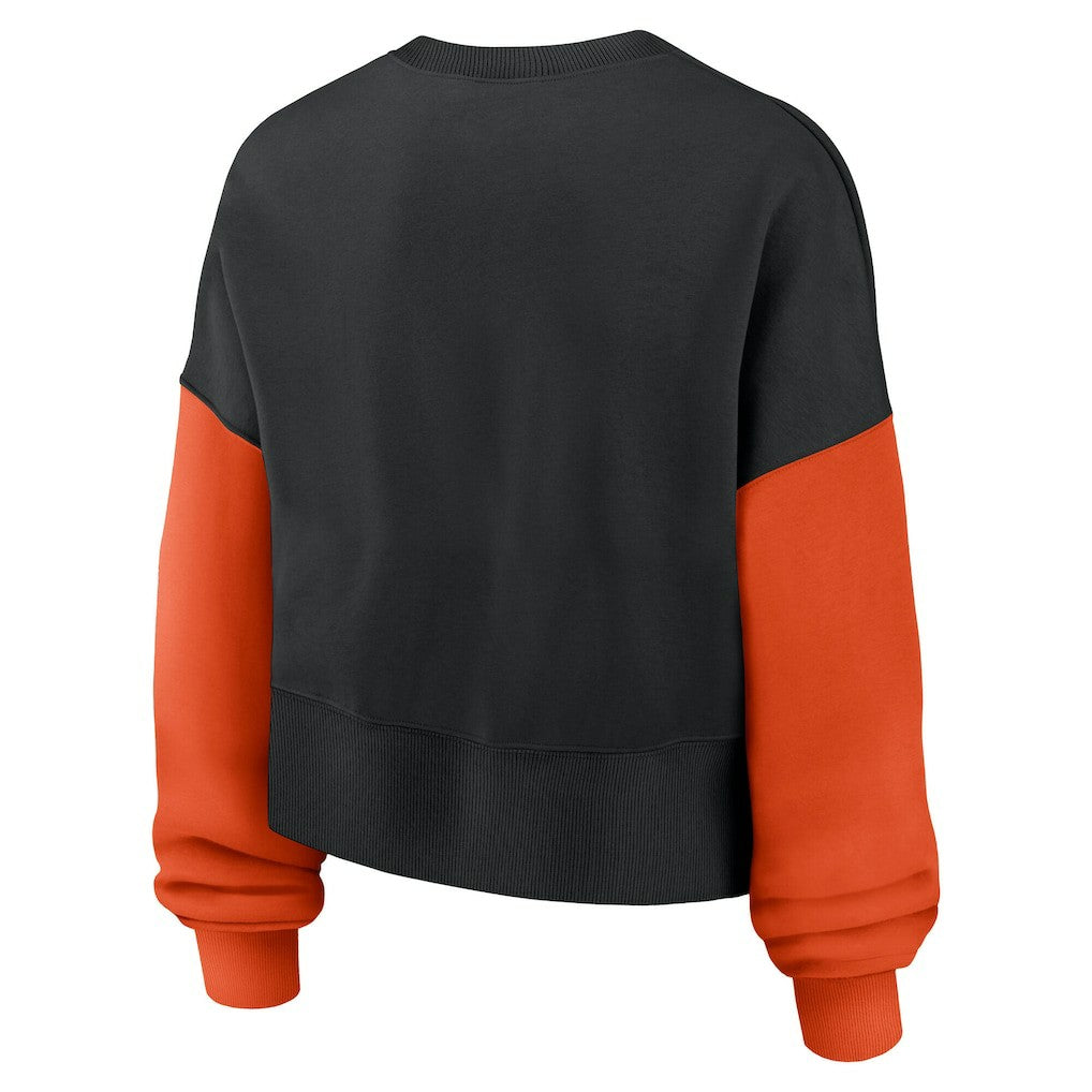Nike Cincinnati Bengals Women's Oversized Color-Block Pullover Sweatshirt Black
