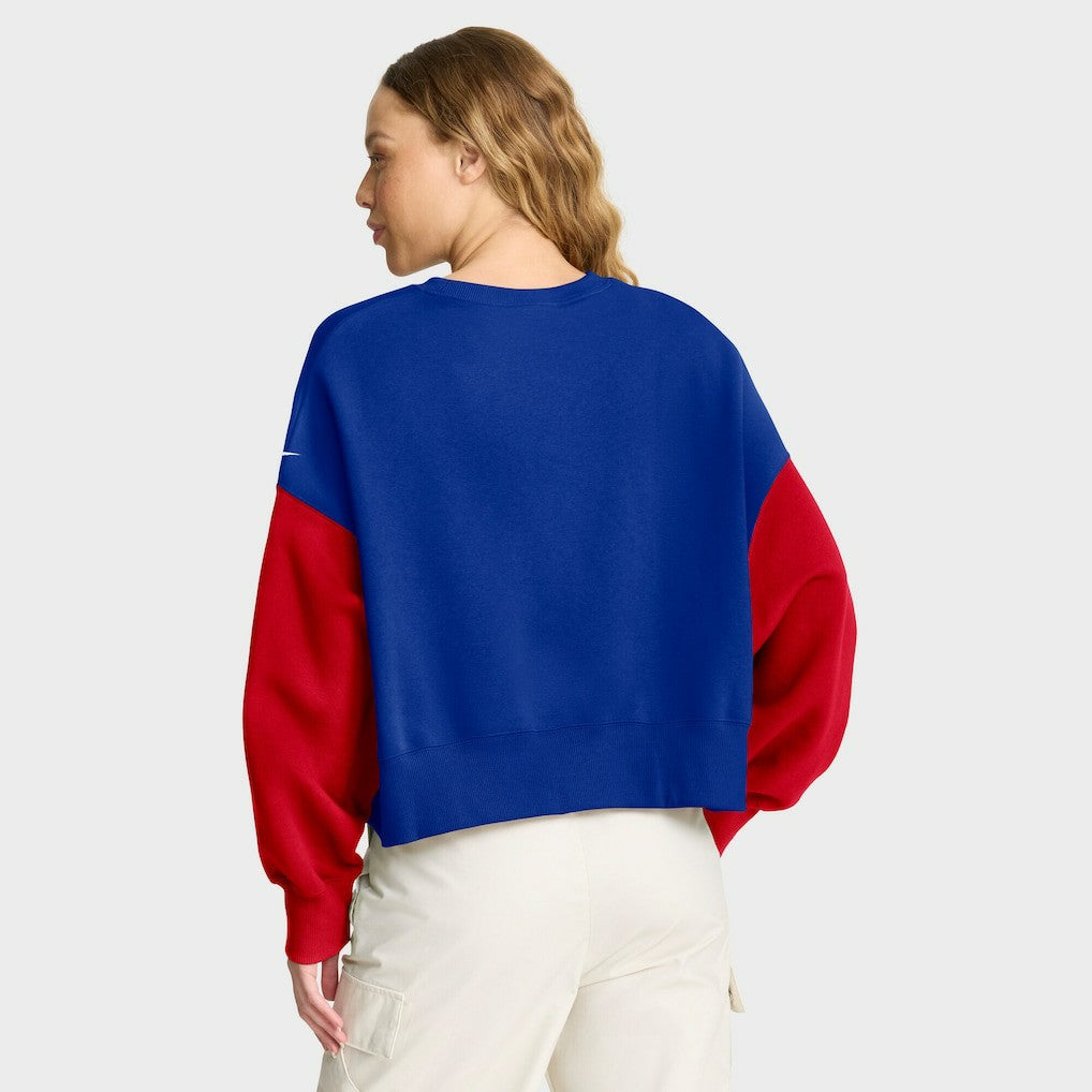 Nike Buffalo Bills Women's Oversized Color-Block Pullover Sweatshirt Royal