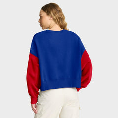 Nike Buffalo Bills Women's Oversized Color-Block Pullover Sweatshirt Royal