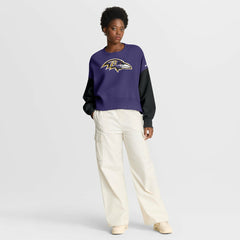 Nike Baltimore Ravens Women's Oversized Color-Block Pullover Sweatshirt Purple