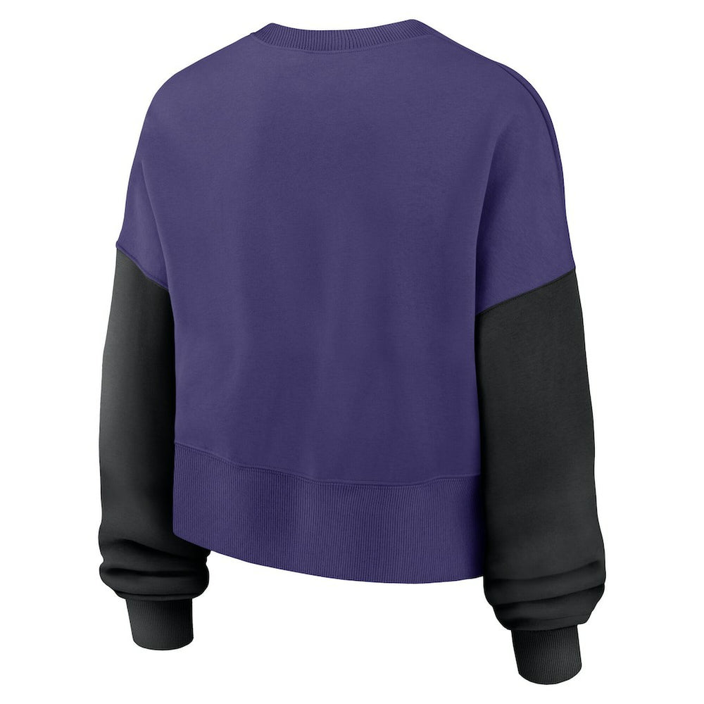 Nike Baltimore Ravens Women's Oversized Color-Block Pullover Sweatshirt Purple