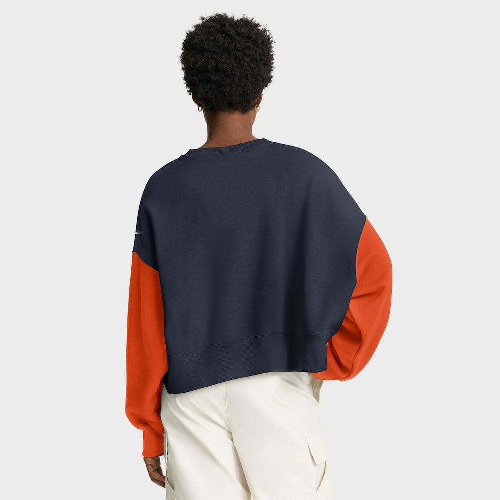 Nike Chicago Bears Women's Oversized Color-Block Pullover Sweatshirt Navy
