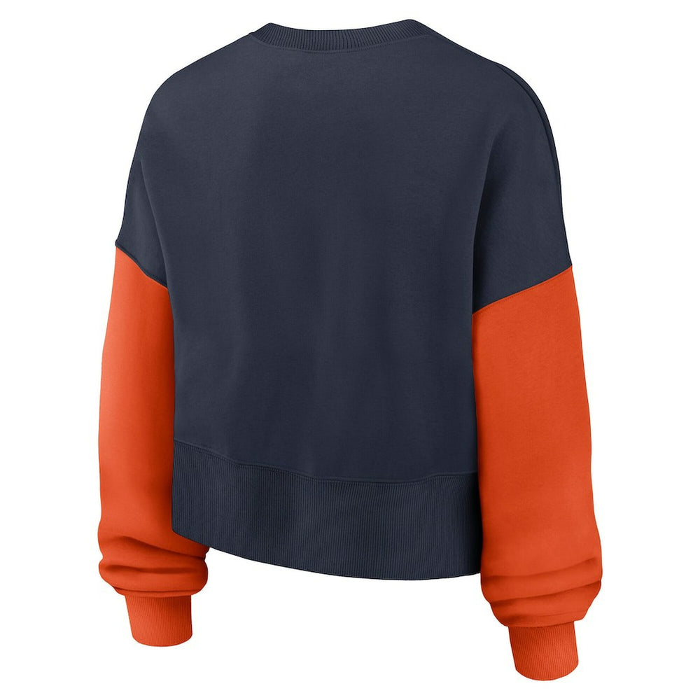 Nike Chicago Bears Women's Oversized Color-Block Pullover Sweatshirt Navy
