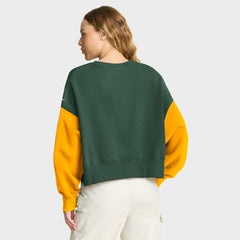 Nike Green Bay Packers Women's Oversized Color-Block Pullover Sweatshirt Green