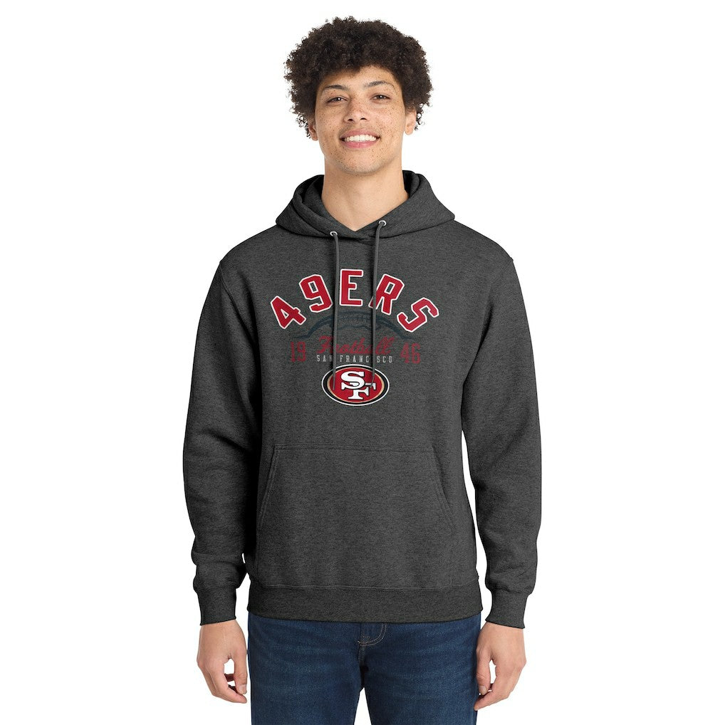 San Francisco 49ers Starter Pullover Hoodie Heather Charcoal